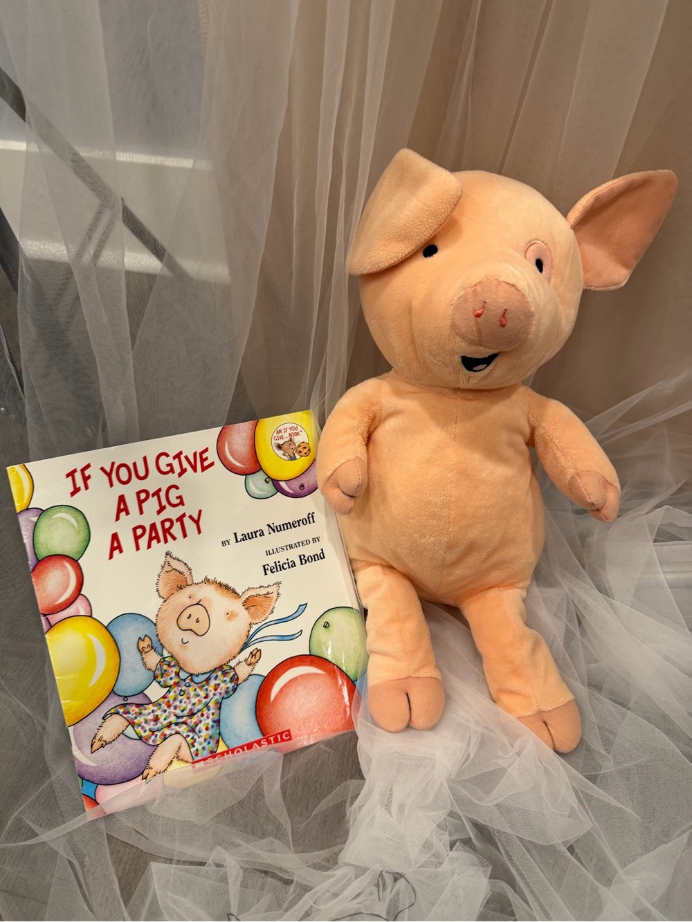 If You Give a Pig a Party Book + Plush Pig Stuffed Animal Bundle